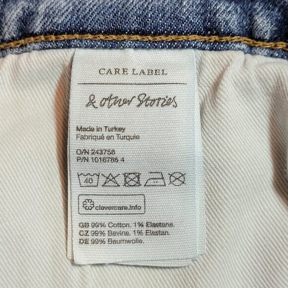 & Other Stories Favorite Cut Straight Leg Jeans Slim Cut High Rise Blue Denim 30 - Picture 13 of 15